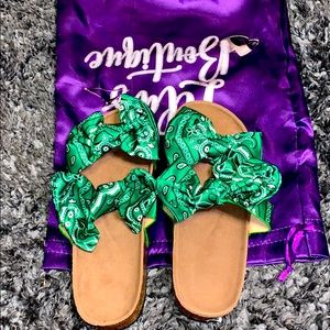 Green bandana sandals